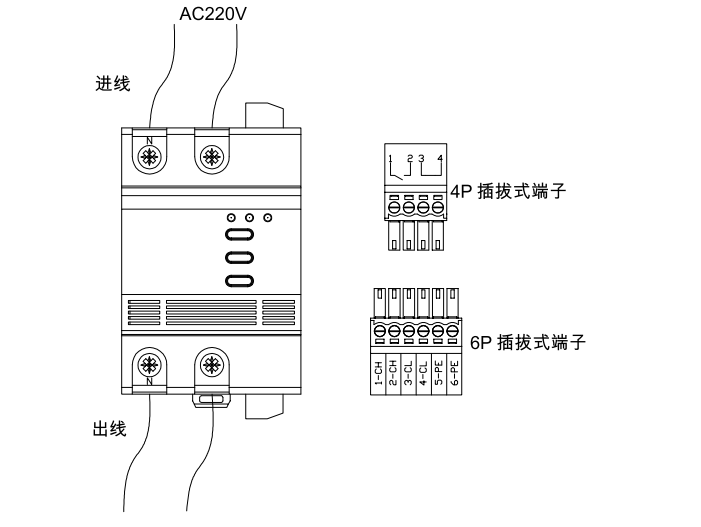 故障电弧探测器接线示意图-钰鑫智能